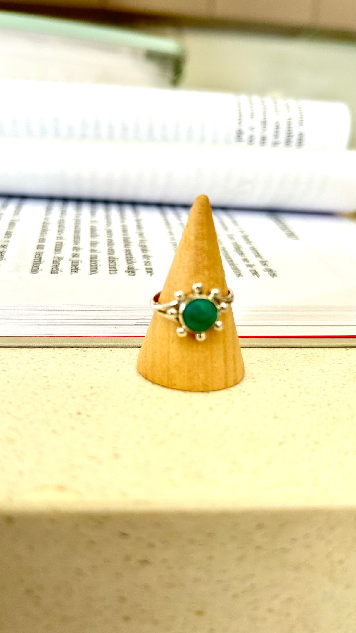 Anillo mini turquesa puntitos)
