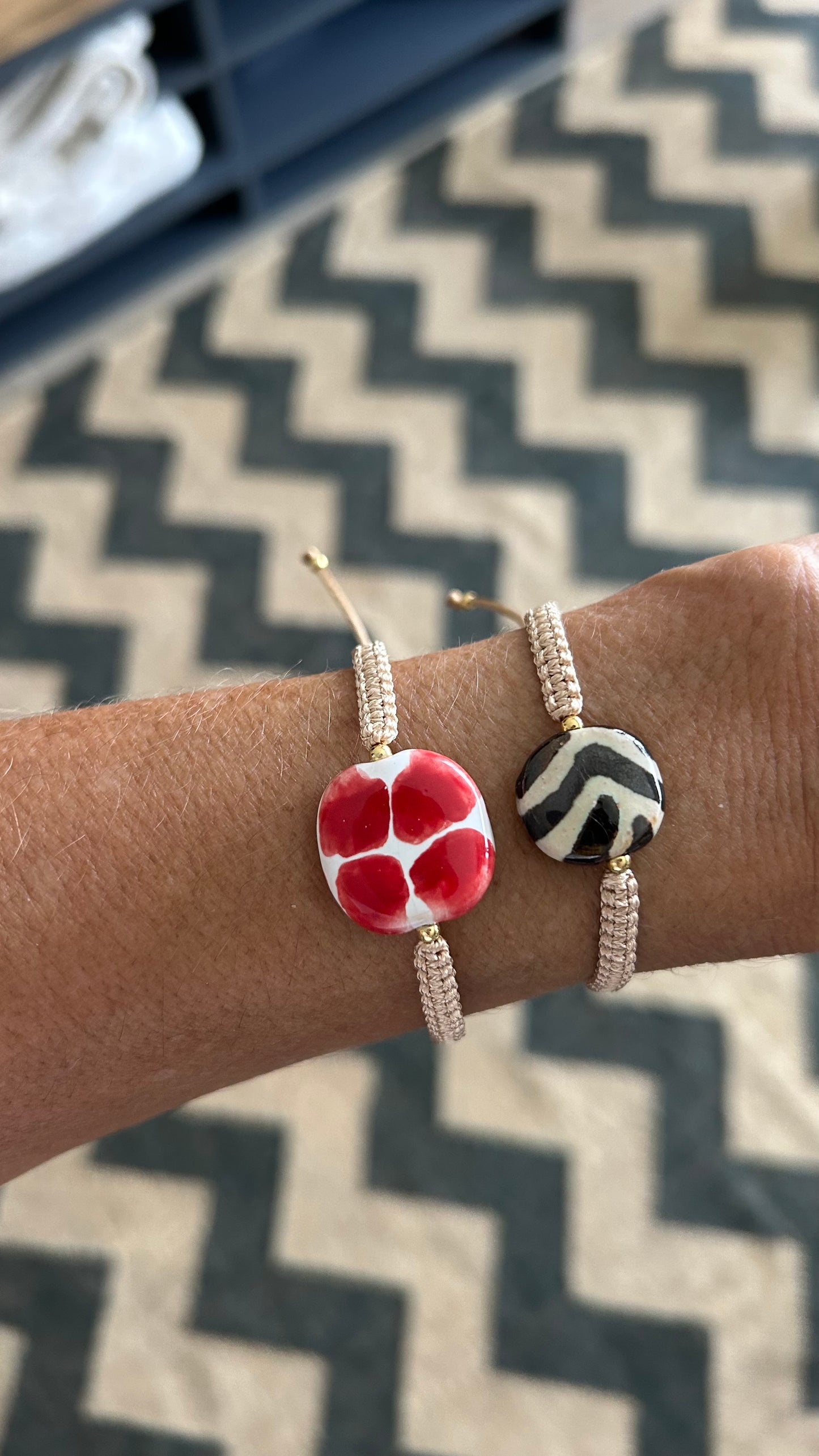 Pulseras cerámicas nudo plano