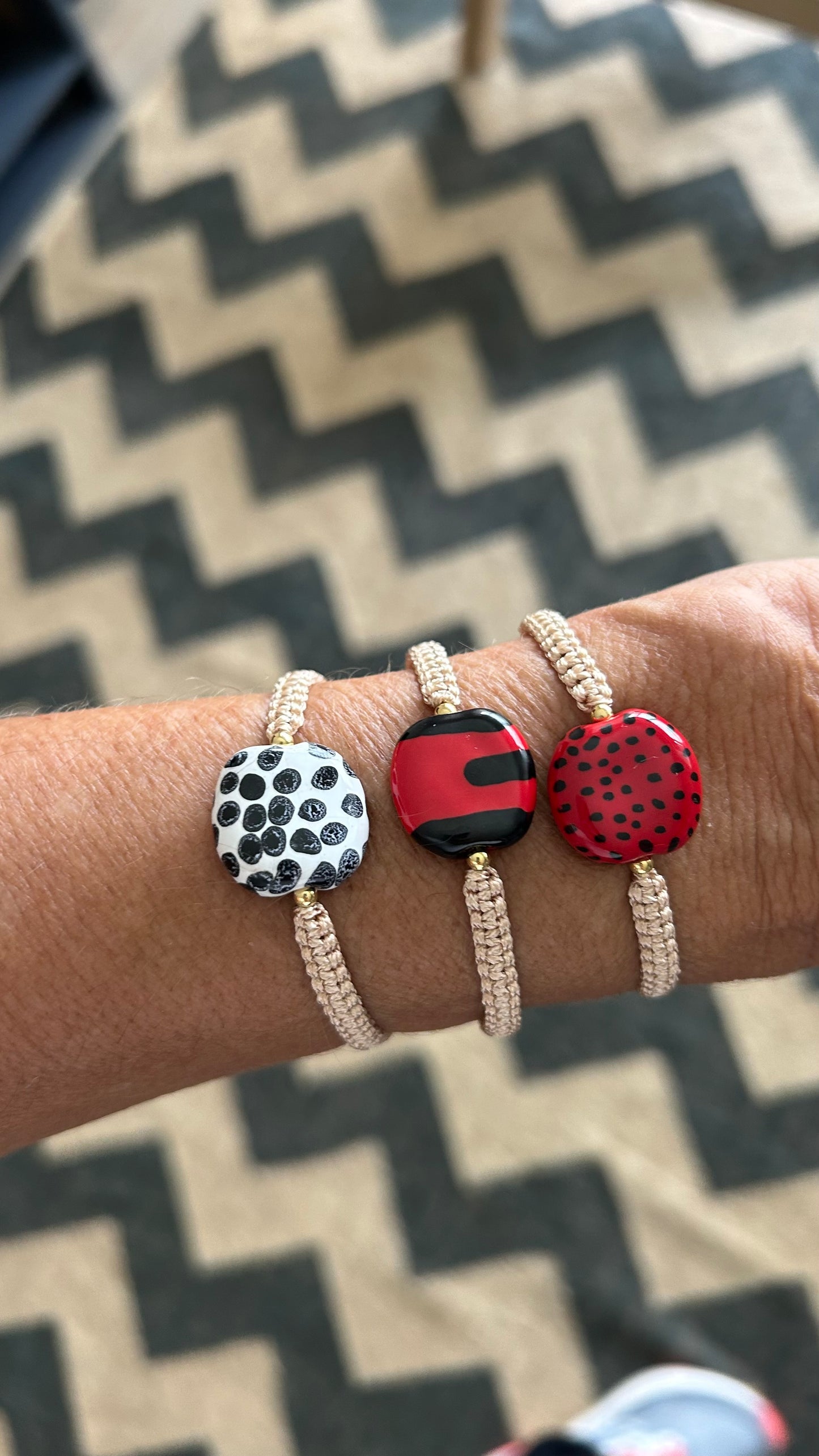 Pulseras cerámicas nudo plano