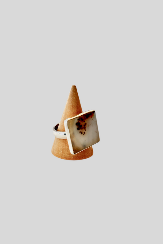 Anillo cuadrado Agata