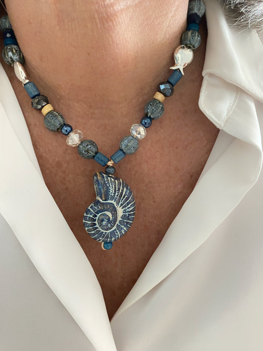 Collar Caracola Azul
