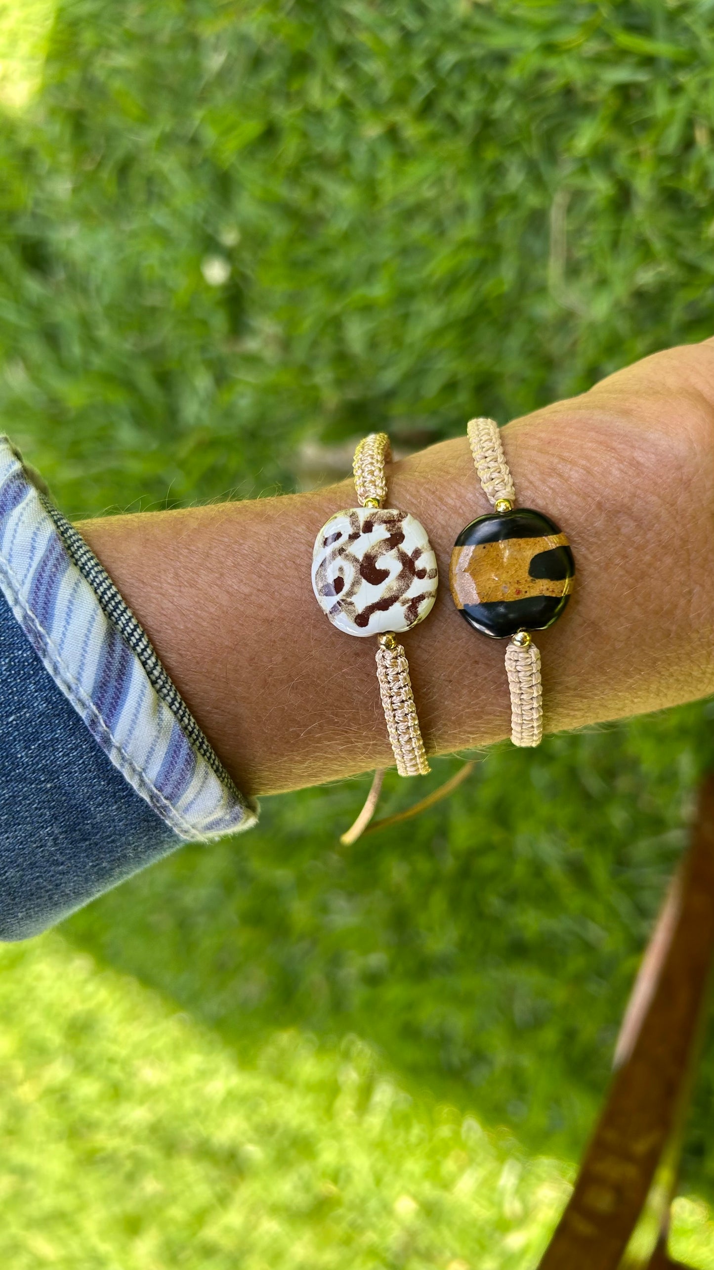 Pulseras cerámicas nudo plano