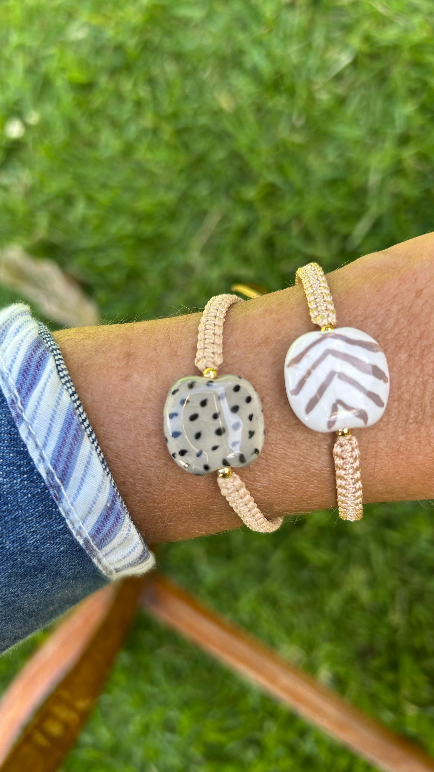 Pulseras cerámicas nudo plano
