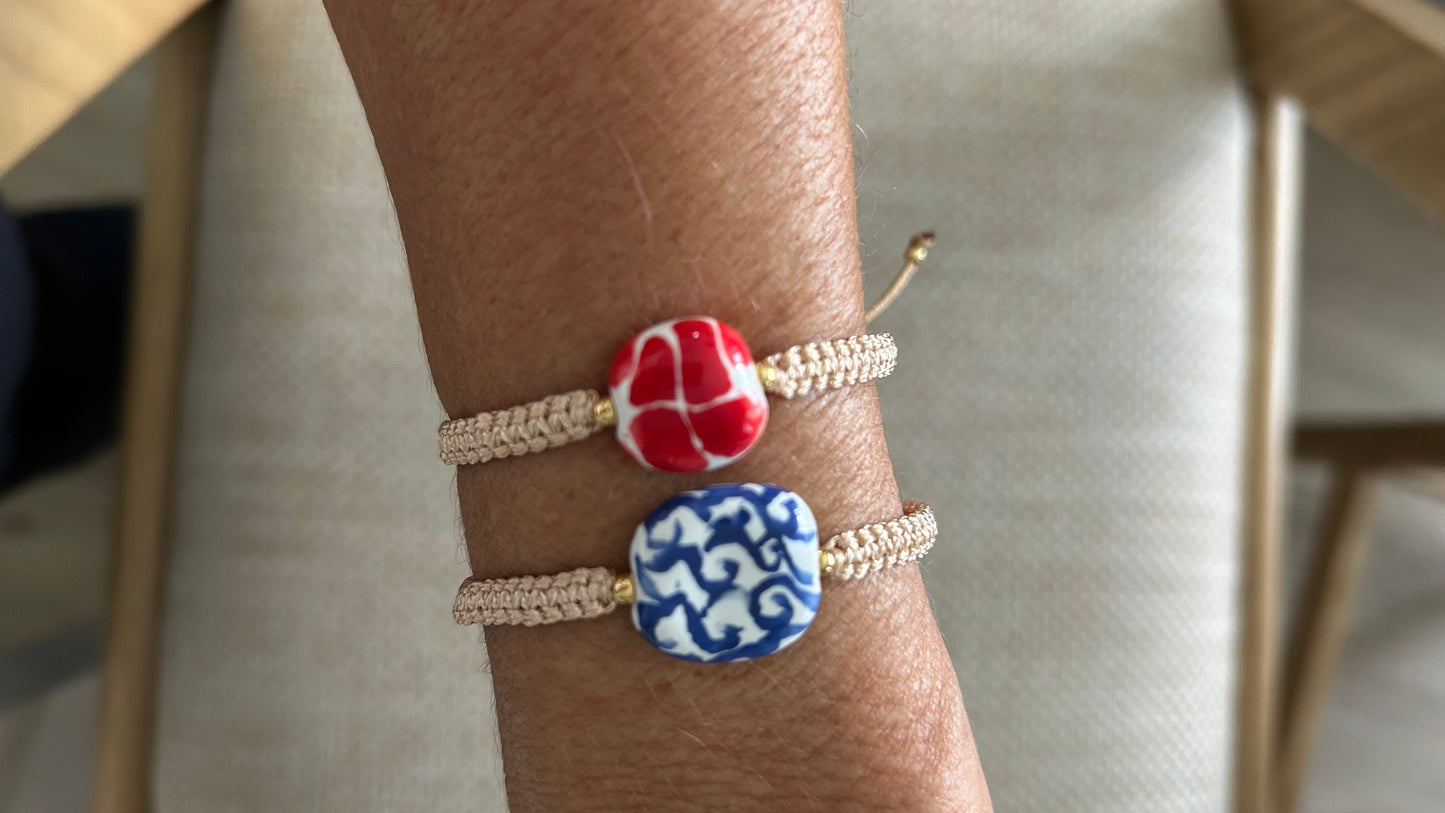 Pulseras cerámicas nudo plano