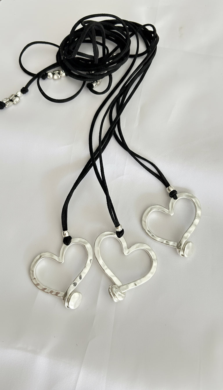 Choker corazòn plateado